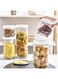 Cute Glass Jars with Screw Airtight Lids, Stackable Food Storage Jars, Clear Glass Storage Jars Kitchen Storage Containers for Pasta, Oats, Flour, Sugar (5PCS)