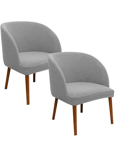 Stretch Chair Covers, Modern Curved Back Dining Chair Protector Cover, Machine Washable, for Home Wedding, Restaurant,I,2pcs