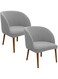 Stretch Chair Covers, Modern Curved Back Dining Chair Protector Cover, Machine Washable, for Home Wedding, Restaurant,I,2pcs