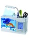 SKEIDO Usb Mini Fish Tank Desktop Electronic Aquarium Fish Tank With Water Running Led Pump Light Calendar Clock (White)