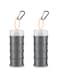 Baderke 2 Pcs Protein Powder Container with Funnels Stand, 4 Stackable Leakproof Protein Powder Dispenser, Portable Keychain Powder Container for Workout, Fitness, Travel(Black)