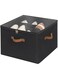LENDIS Closet Shoe Rack, Foldable Shoe Box Storage Container 16 Pack with Clear Lid with Adjustable Dividers, Large Shoe Bucket Storage Container with 3 Handles (Blcak, 43 * 43 * 31cm)