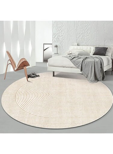 XMJAD Modern Light Luxury Round Carpets Mat，Machine Washable Short Pile Carpets,Bedroom Living Room Sofa Floor Mats,Dressing Chair Bedside Blanket Hanging Basket Round Floor Carpet Mats