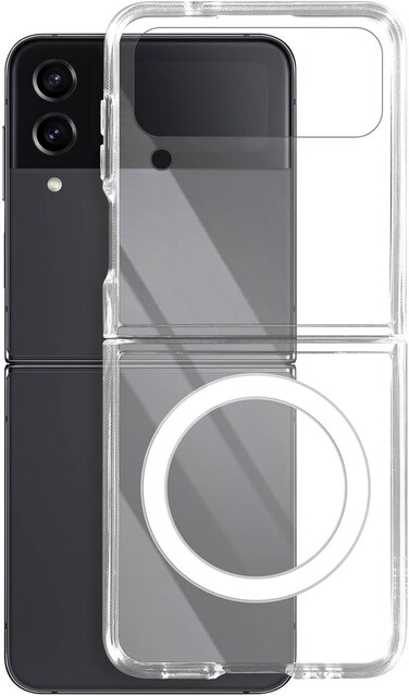 Acrylic TPU+PC Magnetic Clear Case for Samsung Galaxy Z Flip4 Case Compatible with Mag safe Wireless Charge Clear Shockproof Drop-Proof Samsung Galaxy Z Flip 4 2022 Case