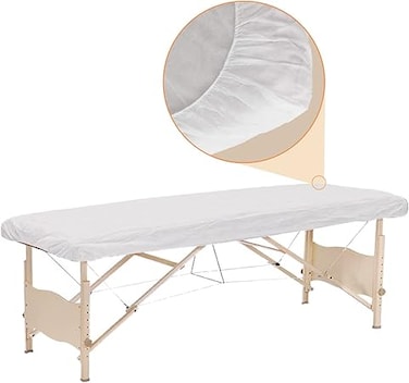 Disposable Non-Woven Fitted Bed Sheets, 100x210cm, Pack of 10, Spa and Massage Table Covers