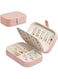 Khazna PU Leather Travel Jewelry Box Organizer for Girls,Women &ndash; Portable Jewelry Storage Case for Ring, Pendant, Earring, Necklace, Bracelet &ndash; Pink Jewelry Box for Travel