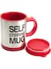 Icome Auto Mixing Stir Self Stirring Mug Coffee Tea Cup Stainless Plain (Red)