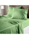 COLLECTION Stripe Green King Size Fitted Sheet 180 x 200 cm with 2 Pillow Cases