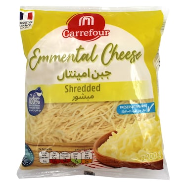 Carrefour Shredded Emmental Cheese, 200g