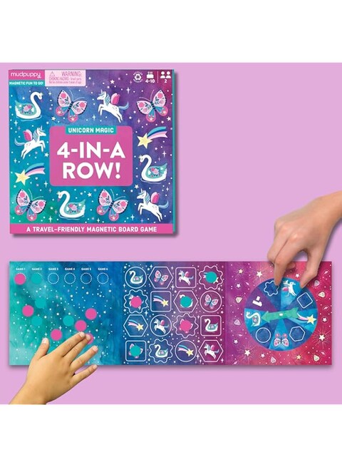 MudPuppy Unicorn Magic 4-in-a-Row Magnetic Board Game