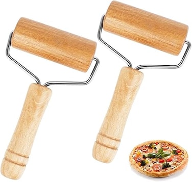 Wooden Rolling Pin Pastry and Pizza Baker Roller Wooden Baking Crush Nuts Crackers Cookies Kitchen Utensils for Home Bakery Cooking Baking 1 pcs