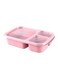 3 Grid Portable Food Storage Lunch Box Pink 23.5cm