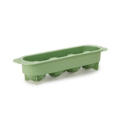 Polypropylene 4 Hole Diamond Ice Cube Tray, BPA Free Plastic Diamond Ice Mould for Freezer, Easy Release Large Ice Cubes for Drinks, Cocktails, Whisky &amp; Home Use Assorted (Green/Orange)