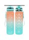 Motivational Water BottleTime Marker Water Bottle Straw Water Bottle BPA-Free Fitness Water Bottle Office Water Bottle Outdoor Sports Water BottleLeak-Proof Water Bottle for Kids &amp; Adults (green)