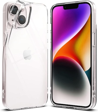 Muzz Crystal Clear Case for iPhone 14 Plus, Silicone, TPU Material, Ultra Thin, Transparent (iPhone 14 Plus)