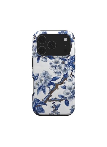 جراب Mobcos المميز لهاتف iPhone 17 Pro Max بنقشة زهور صينية، متوافق مع غطاء صلب مزدوج الطبقات مع حماية من السيليكون - غطاء مقاوم للخدوش والصدمات