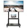 Mobile TV Cart, Rollable TV Stand For 32-70" LCD LED OLED Flat Screen TV With Curved Screens up to 40kg, Height Adjustable, Portable TV Stand with Wheels Black