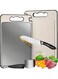 Double Sided Titanium &amp; Wheat Straw Cutting Board, 14.4"*9.8" Non Toxic Lightweight Chopping Board, Separately Handle Meat and Vegetables, Dishwasher Safe