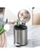 MUMOO BEAR Stainless Steel Trash Can, Round Hands Free Garbage Can with Foot Pedal and Soft-Close Lid, Smudge Resistant Pedal Bin for Kitchen Living Room Bathroom Office and Hotel (Grey, 12L)