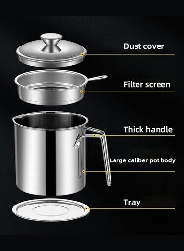 Oil filter pot for household use, large capacity kitchen, oil filter pot, oil storage tank