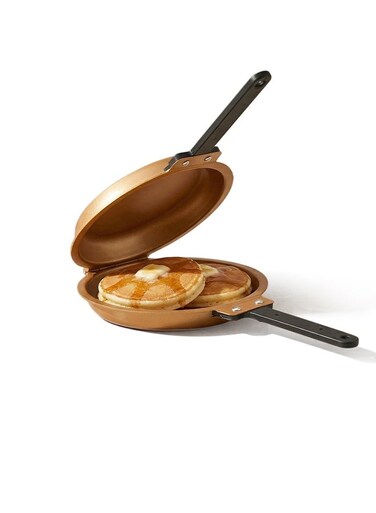 Double-sided folding breakfast pan