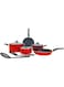 Premier 10PCS Non-Stick Cookware Set - Heat Resistant Handles - Dishwasher Safe - Stew Pan -24CM, Fry Pan -26CM, Nylon Spoon Laddle &amp; Turner, Tawa-24CM, Sauce Pan -16CM, Stew Pan-20CM