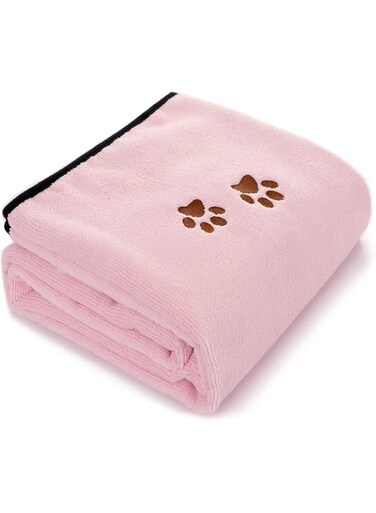 LIENJAER Dog Towel Super Absorbent Soft Cat Towel Microfiber Bath Drying Pet Towels for Dogs Cats Kitten Samll (Pink)