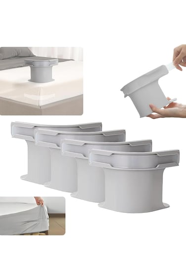 4PCS Lock Sheet Holders Bed Sheet Holder for Corners Keep Sheets Firm &amp; Bed Sheet Holder Corner Fitted Sheet Straps Fit All Mattress Size (Grey)