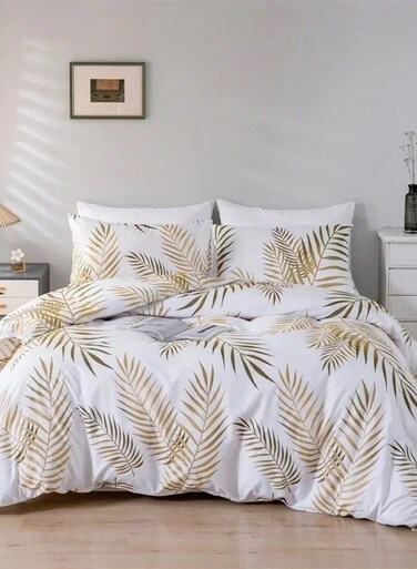 Home Queen size 6 pieces, duvet cover set, tropical leaves design.