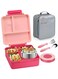 3 Compartment Lunch Box for Kids with Lunchbox Bag Insulated &amp; Leak-Proof, Reusable Kids Bento Lunch Box for Infant Children Teenager Student for Home Scholl Prescholl Daycare Travel