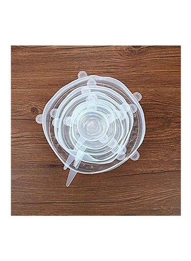 Set Reusable Universal Silicone Saran Wrap Cover Lids Food Bowl Pot Stretch Kitchen Vacuum Seal Bowls Clear