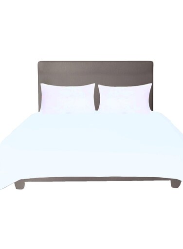Smart Flat Bed Sheet Plain Cotton Bed Sheet with Pillow Covers (50x70cm) White