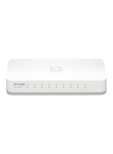 8-Port 10/100 Mbps Unmanaged Switch, 8 high-speed Fast Ethernet ports, Economical, Plug-and-play Networking Switch, Plug-and-play Networking Switch, Conserve Energy   DES-1008C White