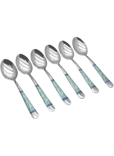 RK DESSERT SPOON BLUE D&Eacute;COR , BLUE, RK0080, 6 PC SET