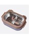 Stainless Steel Lunch Box for Kid School, Insulated Bento Lunch Box, 2 Compartment Divided Lunch Containers with Lids, Leakproof   BFA Free   Dishwasher Safe (Bear1)