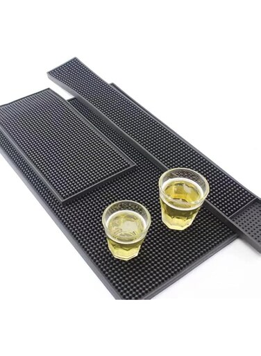 URbazaar 3Pcs Rubber Bar Service Spill Mat,Coasters for Drinks,Perfect for Prevent Furniture from Dirty Scratched in Home Kitchen Office Living Room Bar Use