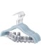 7Pack Blue 30 Cm Baby Velvet Hangers With Movable Clips, Non-Slip Kids Felt Hangers, Ultra-Thin Space-Saving Children'S Clothes Hangers For Skirts, Pants, Dresses, Shirts, Jackets.