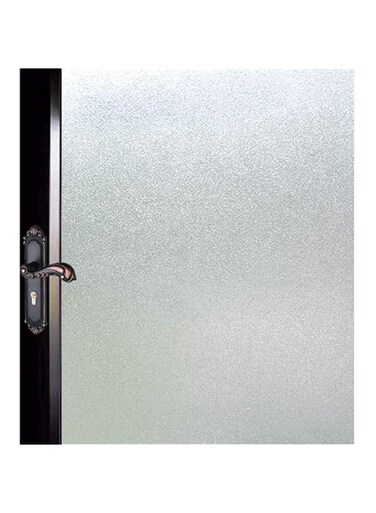 DUOFIRE Privacy Window Film Natural Frosted Glass Film Static Cling Glass Film No Glue Anti-UV Window Sticker Non Adhesive for Privacy Office Meeting Room Bathroom Living Room 17.7in. x 118in. S001