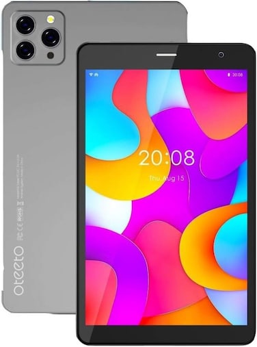 Oteeto K9 5G Wifi Android Tablet, 8.0 Inch Display, 8GB RAM, 512GB ROM, 5000 mAh Battery, Includes Screen Protector , Flip Cover Case (Grey)