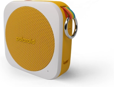 Polaroid 9080 P1 Music Player (Yellow), Super Portable Wireless Bluetooth Speaker Rechargeable With IPX5 Waterproof And Dual Stereo Pairing
