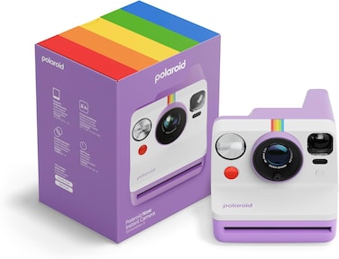 Polaroid Now Instant Film Camera Gen 3   Classic Analog Instant Camera with Optimized Two-Lens Autofocus for Sharper Photos   Self-Timer, Double Exposure   USB-C Rechargeable   Compatible with i-Type &amp; 600 Film - Purple