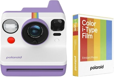 Polaroid Now Gen 3 Instant Camera + Color Film Bundle (8 Photos) &ndash; Purple (International Version)