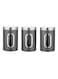 3-Piece Food Storage Container Set With Lids Black 34centimeter