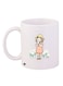 Cartoon Girl Printed Coffee Mug White/Orange/Green