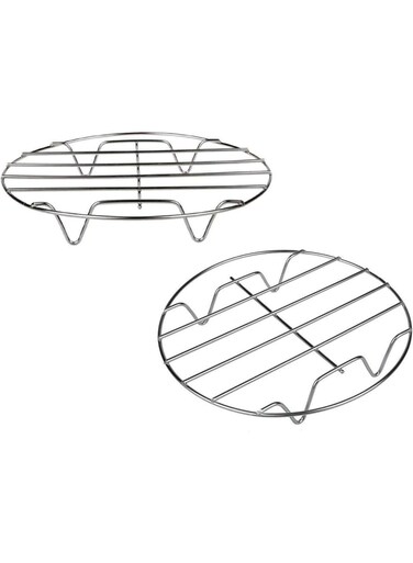 Stainless Steel Round Steamer Rack and Cooling Rack Wire Baking Steaming Rack Stand for Air Fryer Instant Pot Pressure Cooker Canning(20cm x2)