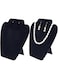 FINGERINSPIRE 2Pcs Black velvet Jewelry Necklace Earrings Display Stand 8.3inch Height 3D Jewelry Chain Organizer Mannequin Model Display Stand Small Combination Necklace Holder for Shows