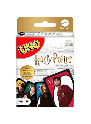 Mattel Games UNO Harry Potter Card Game Movie-Themed Collectors Deck of 112 Cards with Hogwarts Character Images, Gift for Fans Ages 7 Years Old &amp; Up