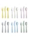 Kids Plastic Cutlery Set, Fork Knife and Spoon, Pastel Colours, 18 Pieces