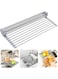 Searik Dish Drying Rack Roll Up Sink Drying Rack, Over The Sink Dish Rack Multi-Use Stainless Steel Dish Drainers Heat Resistant Mat for Drying Draining Trivet (17.7&quot;x13.8&quot;)