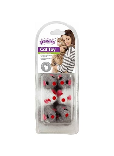 Pawise 2&rdquo; PLUSH MICE 6PK